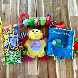 Lot of Baby Soft Crinkle Toys, Books